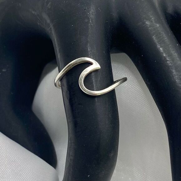 ZY# Sterling 925 Silver Geo Mod Ring Sz.7 - Picture 5 of 8